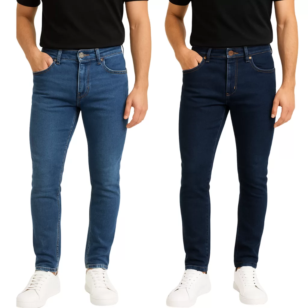 Kit 2 Calças Jeans Sarja Masculinas Com Lycra Slim Oferta