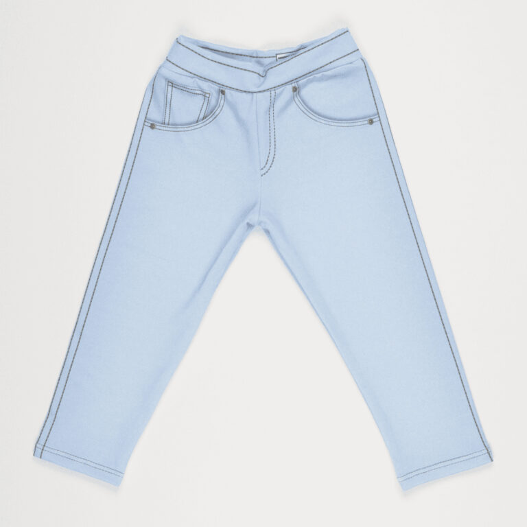 Calça Fake Jeans Bebê e Infantil Azul Claro Mini