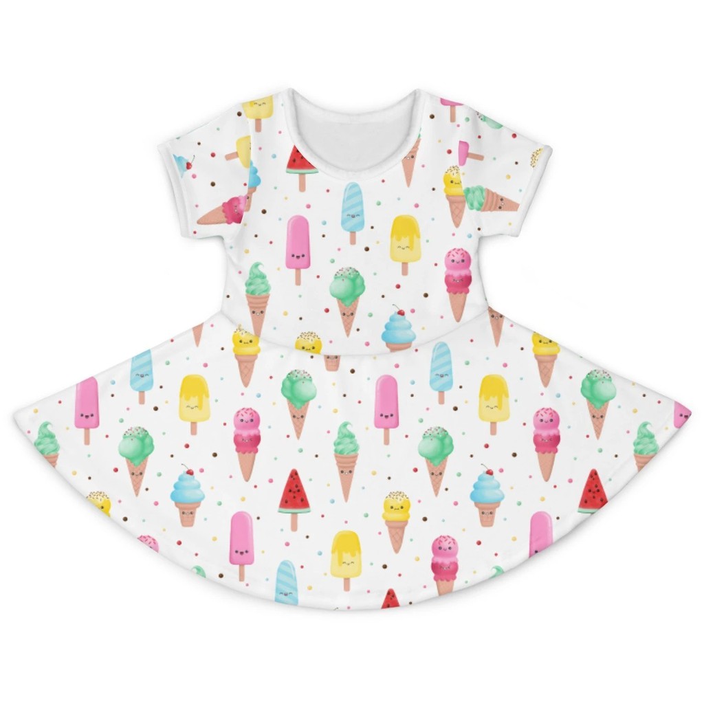 Vestido Bebê Infantil Soltinho Leve Hipoalergênico Varias Estampas MiniBoo Proteção Solar 50+