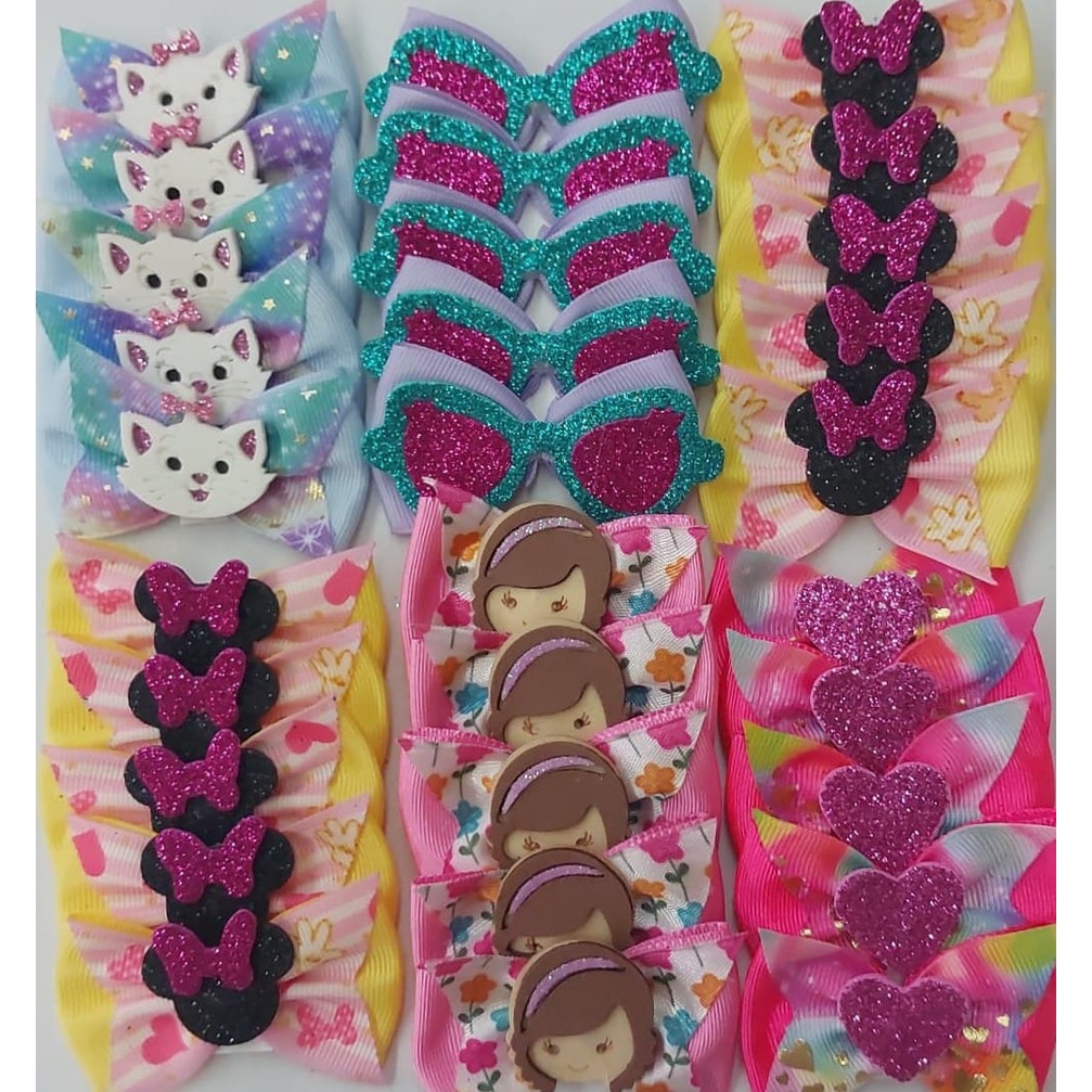 Laços Pet Arco -Ìris 10 unid