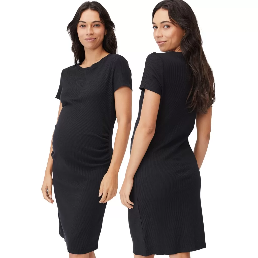 Vestido Feminino Roupas Curto Tubinho Manga Curta Gestante Gravida Confortável Manga Curta