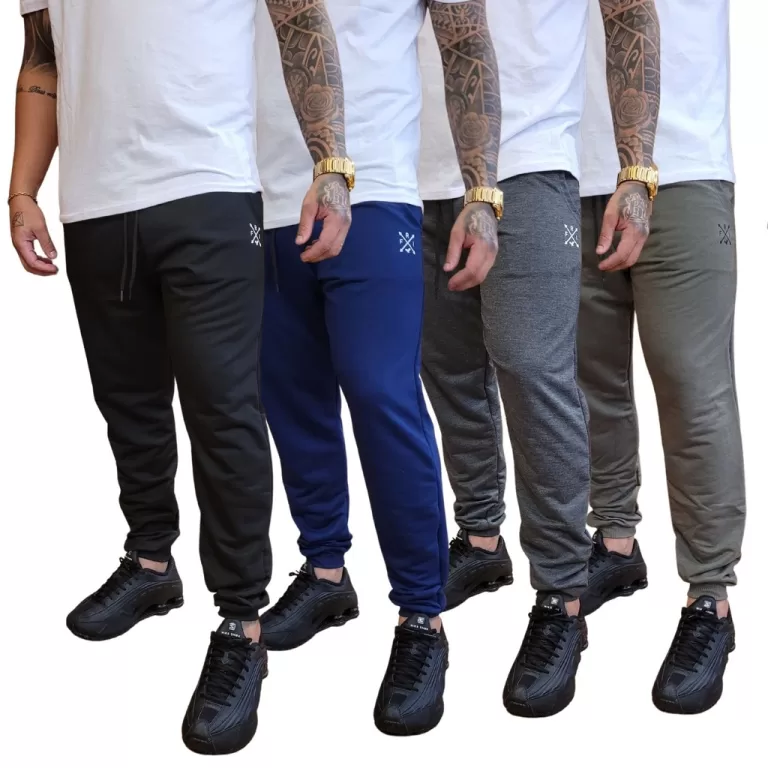 Kit 4 Calças Jogger Slim Skinny de Moletinho Mole
