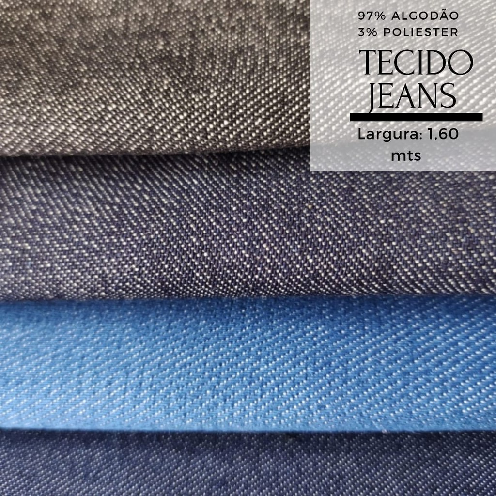 Tecido jeans 1 mt por 1,5  largura Tecido de alta Qualidade e Durabilidade