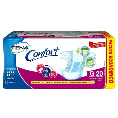 FRALDA GERIATRICA  TENA CONFORT BIOFRAL G C/ 20