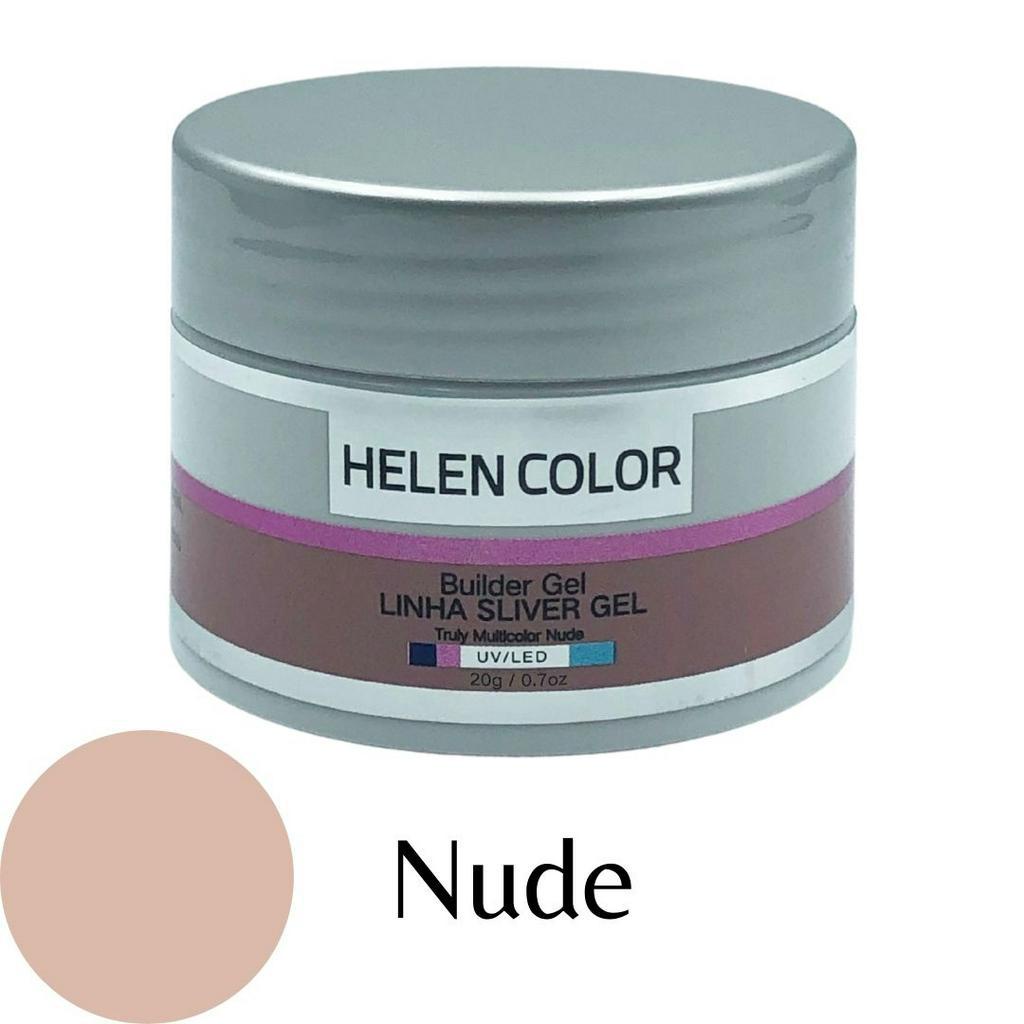 Gel para Unhas de Gel Helen Color Silver Nude 20g, Fibra de Vidro Tips Molde F1 Nail Manicure