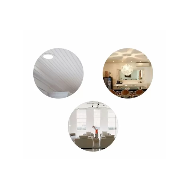 Espelho de vidro lapidado kit com 3 peças de 15cm cada