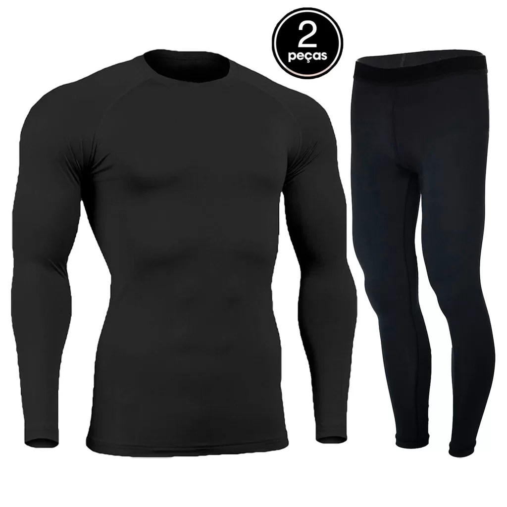 Promoção Conjunto Blusa + Calça Térmica Segunda Pele Roupa Frio Unissex Proteção UV Poliamida