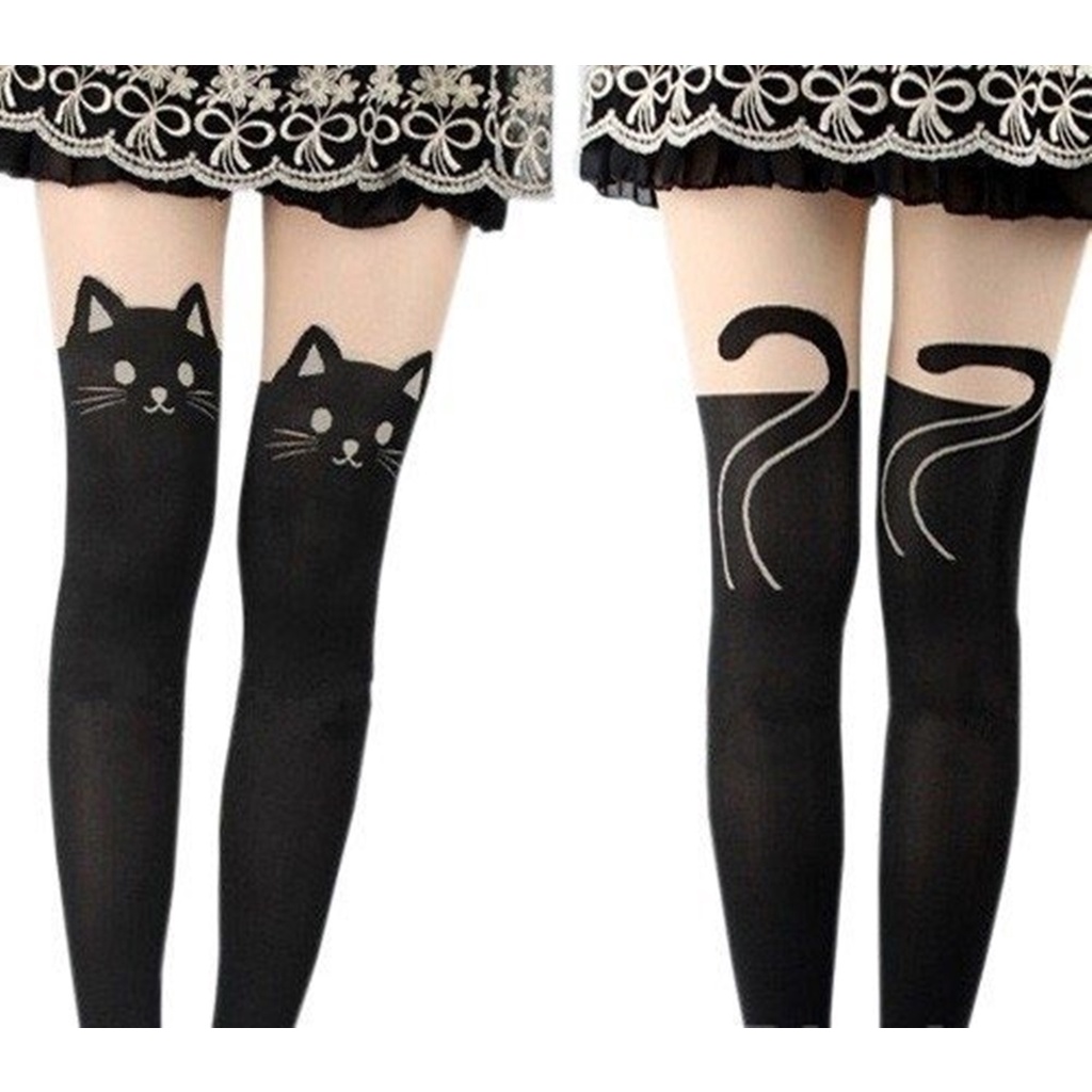Meia Calça E 7/8 Gatinho Cosplay Tamanho Único Adulto
