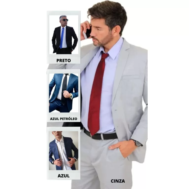 Terno Masculino Microfibra Slim Acetinado 4 Cores 
