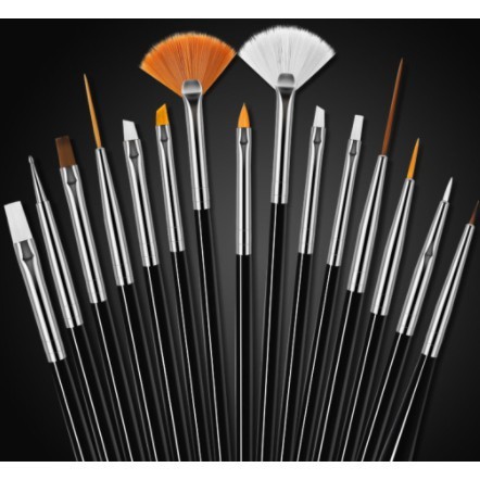 Kit Pincel Gel Uv Com 15 Pinceis Manicure Acrigel 