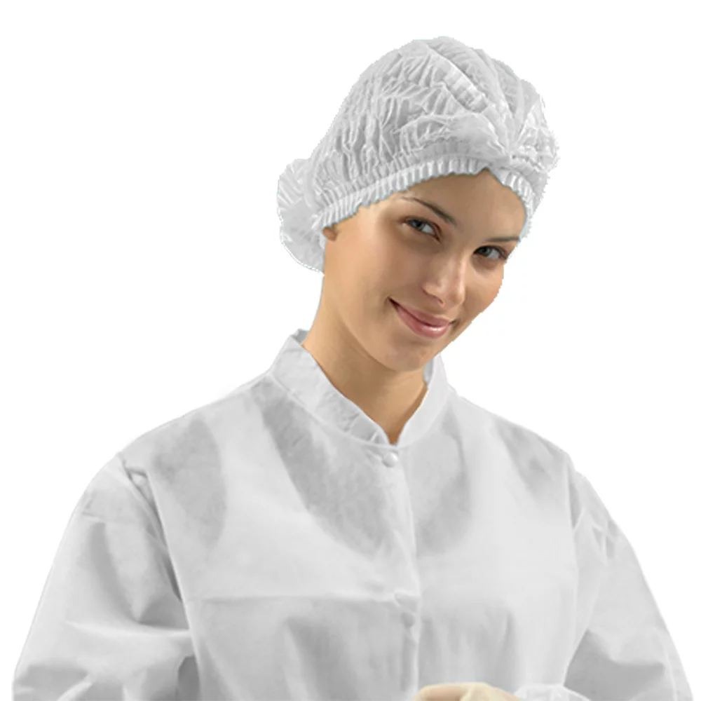 Touca Descartável em TNT Branco – Pacote com 100 Unidades