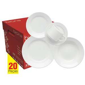 Donna Branco Aparelho Jantar/cha C/20 Pcs