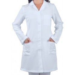 Jaleco Manga Longa Feminino Oxford  PREMIUM Branco