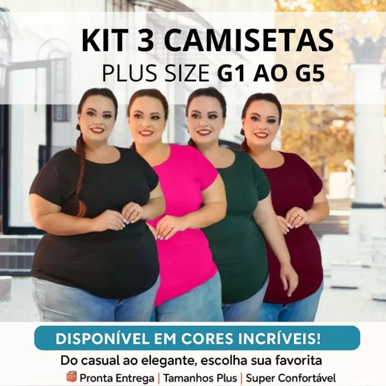 Combo Plus Size: 3 Camisetas Trendy para um Guarda