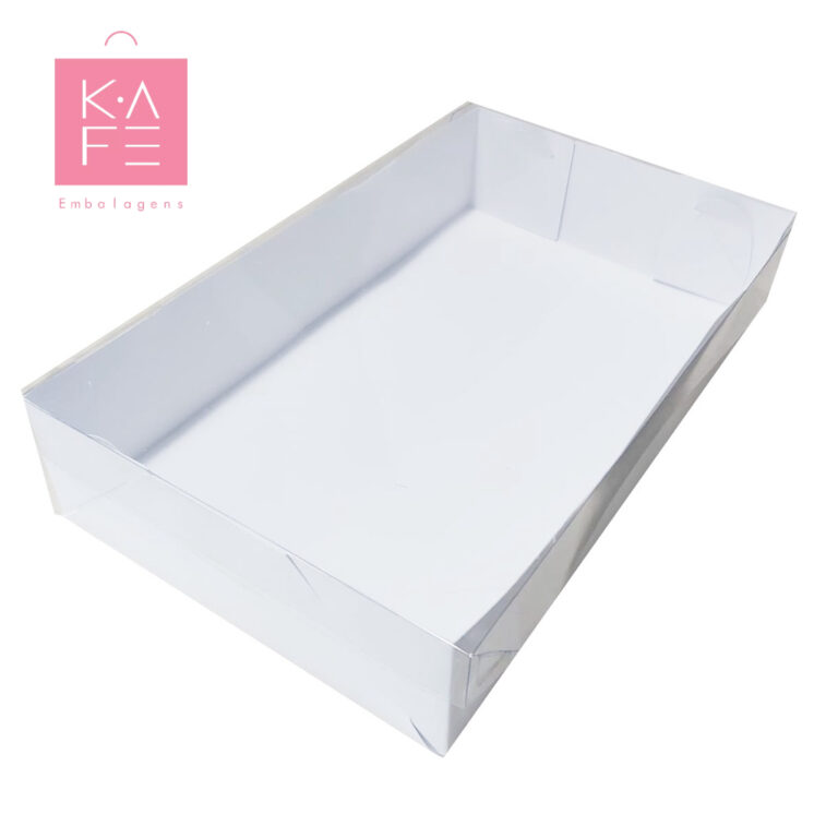 Caixa Base de Papel Tampa de Acetato 62B Branca 25