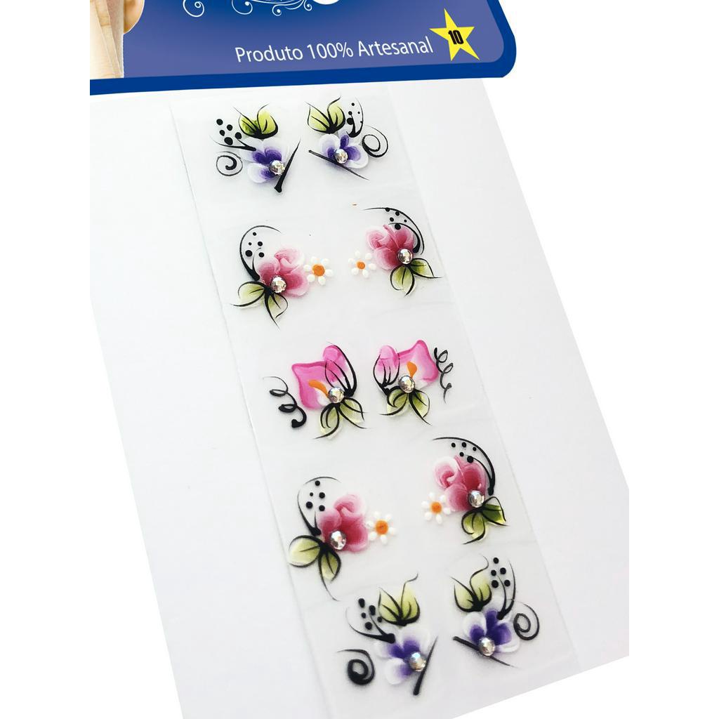 Kit 100 Adesivos para Unhas Strass Nail, 100% Artesanal