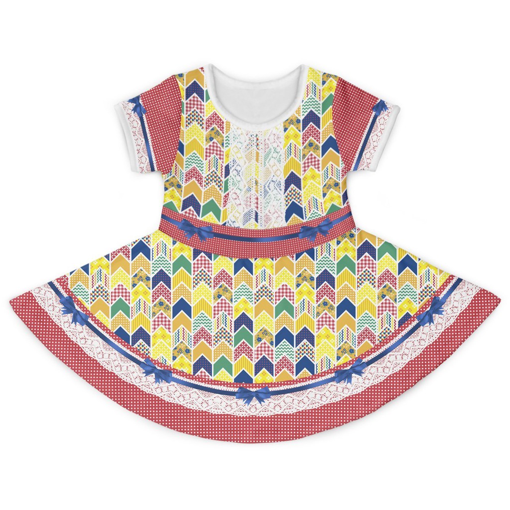 Vestido Bebê Infantil Festa Junina Sinhazinha Caipira MiniBoo Proteção Solar 50+