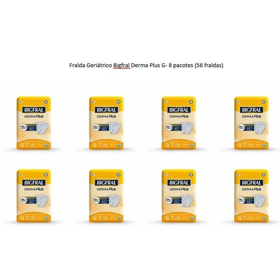 KIT 8 FRALDAS GERIATRICA BIGFRAL DERMA PLUS G / 7 