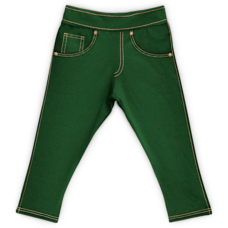 Calça Fake Jeans Bebê e Infantil Verde Militar MiniBoo Proteção Solar 50+