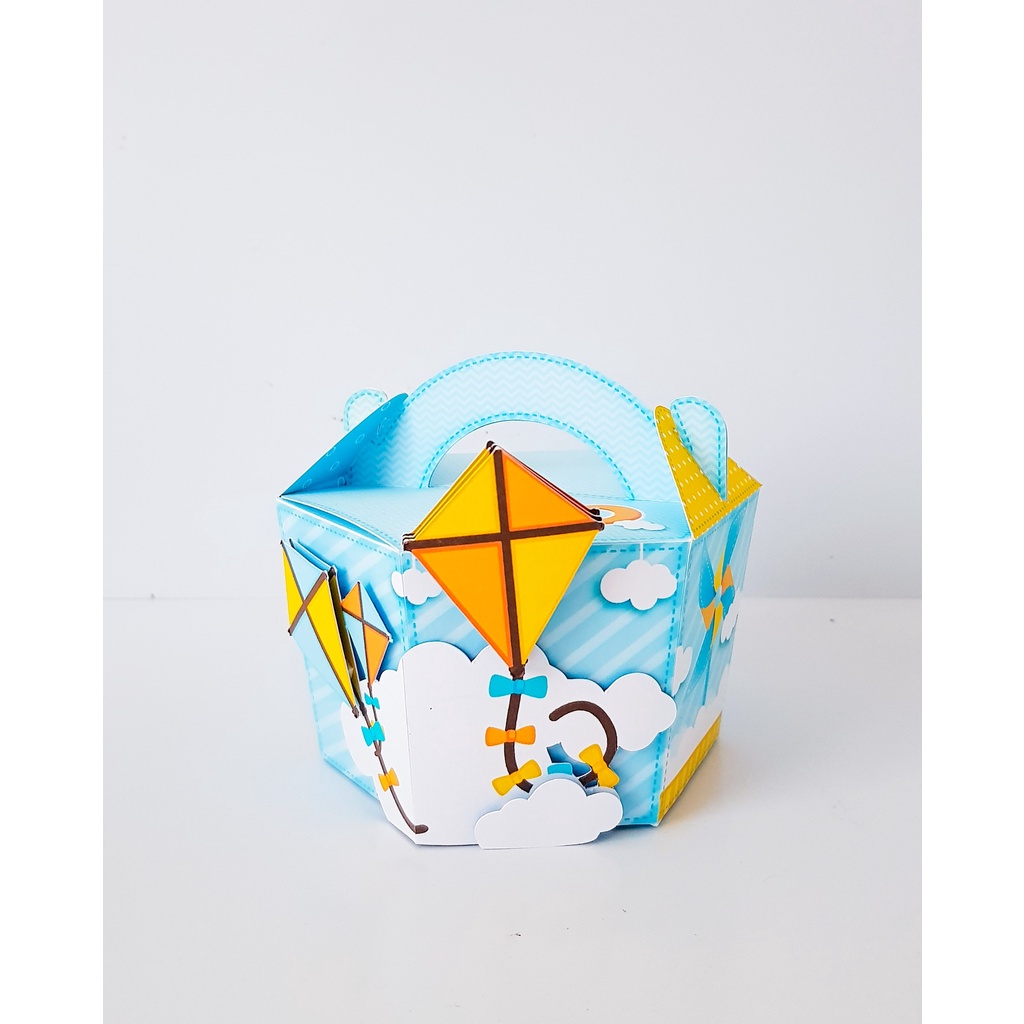 Caixinha para festa tema pipa e catavento