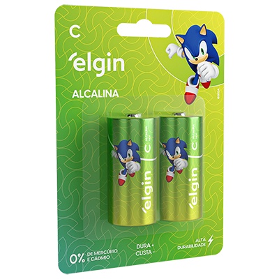 Pilha Alcalina Tipo C Lr14 Media 1.5v Elgin (Carte