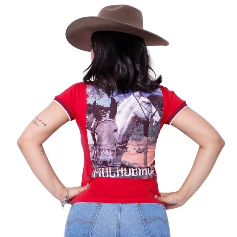 Camiseta Muladeiros Feminina Country Gola Polo Ver