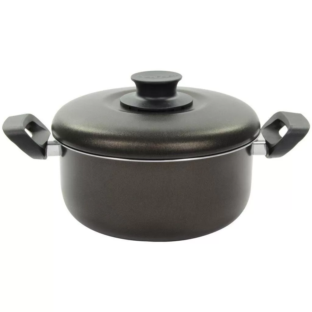 Panela Caçarola 20cm em Alumínio Antiaderente com Alças Preta