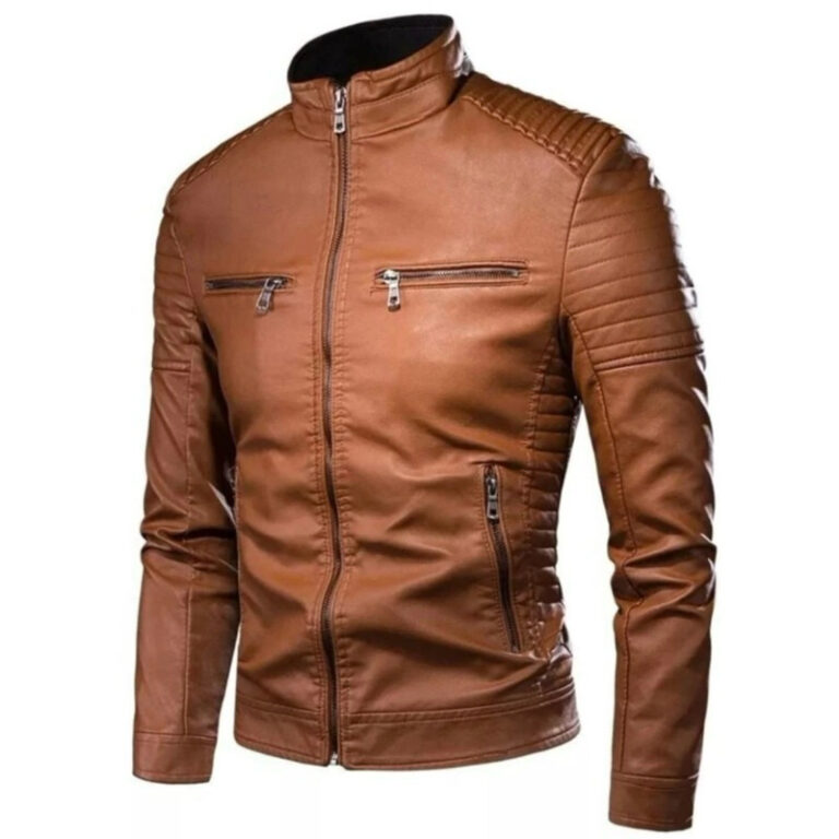 Jaqueta De Couro Forrada Masculina Moda Inverno Mo