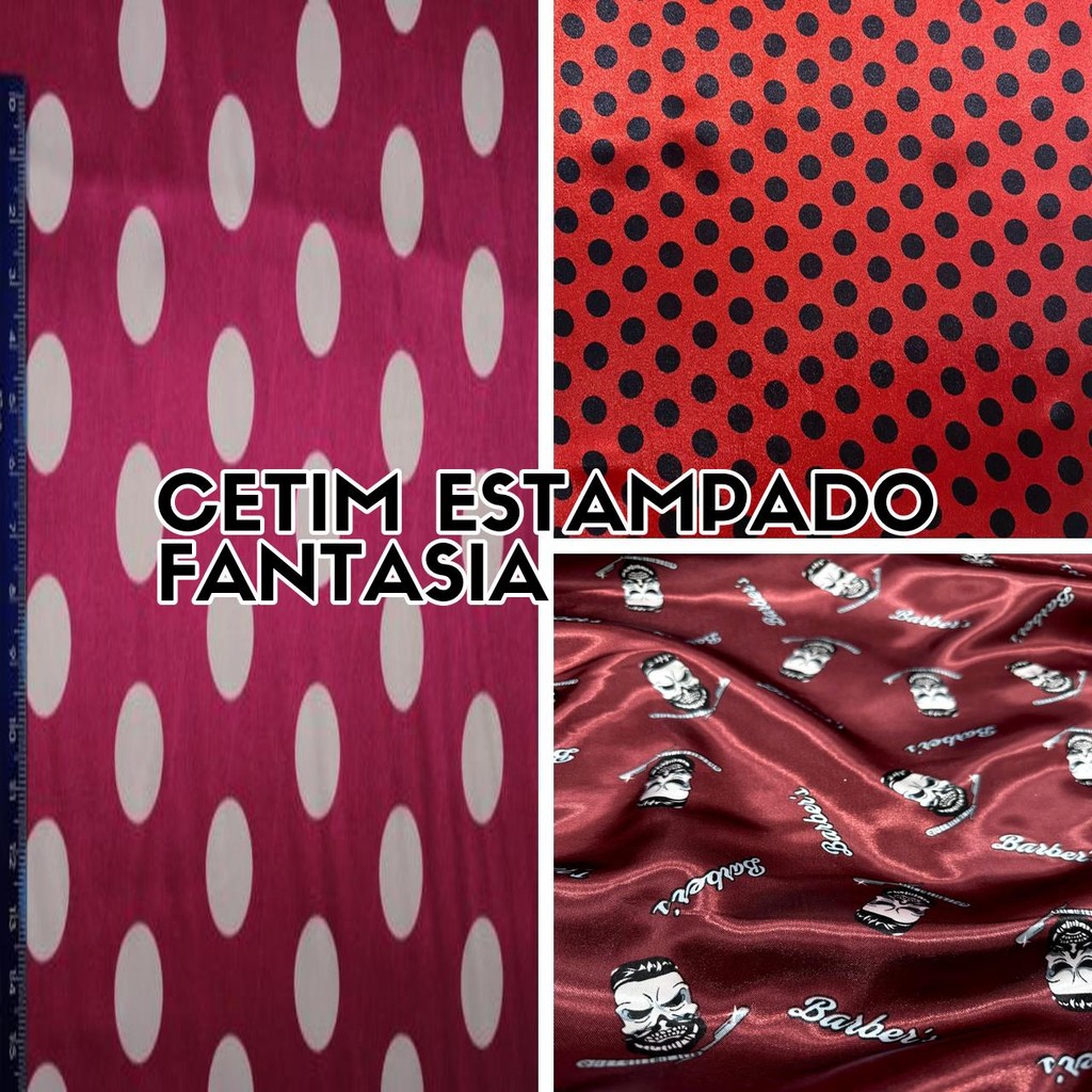 10 Metros Tecido Cetim Estampado Fantasia Cetim de Carnaval (10m x 1,50m)