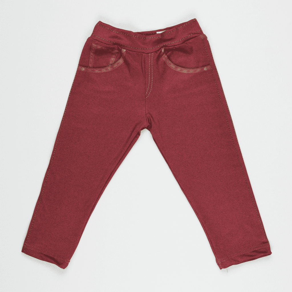 Calça Fake Jeans Bebê e Infantil Bordô MiniBoo Proteção Solar 50+