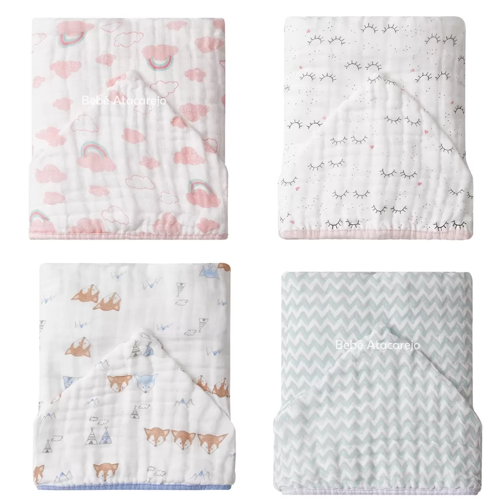 Toalhão De Banho Papi Soft Premium Toalha Fralda Com Capuz Estampada Bebê Infantil Menino