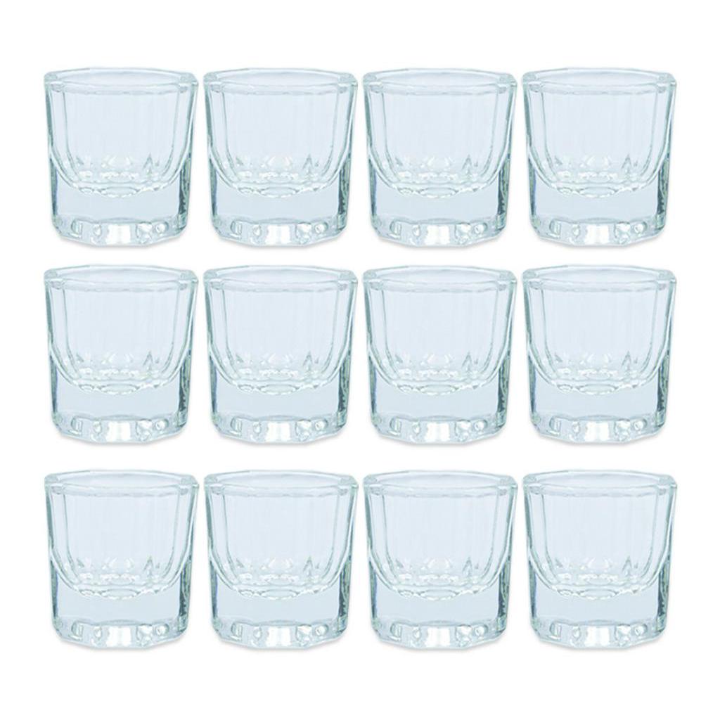 12x Pote Copo Dappen Vidro Mistura Pó Líquido Monomer Henna