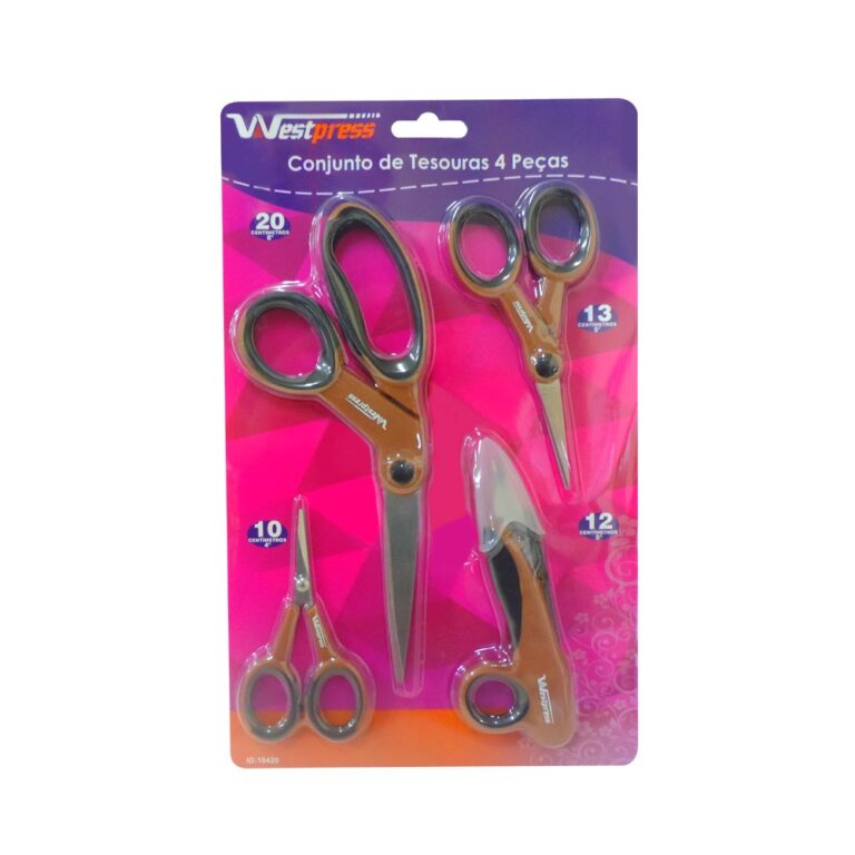 KIT DE TESOURAS PROFISSIONAIS C/ 4 MEDIDAS WESTPRE