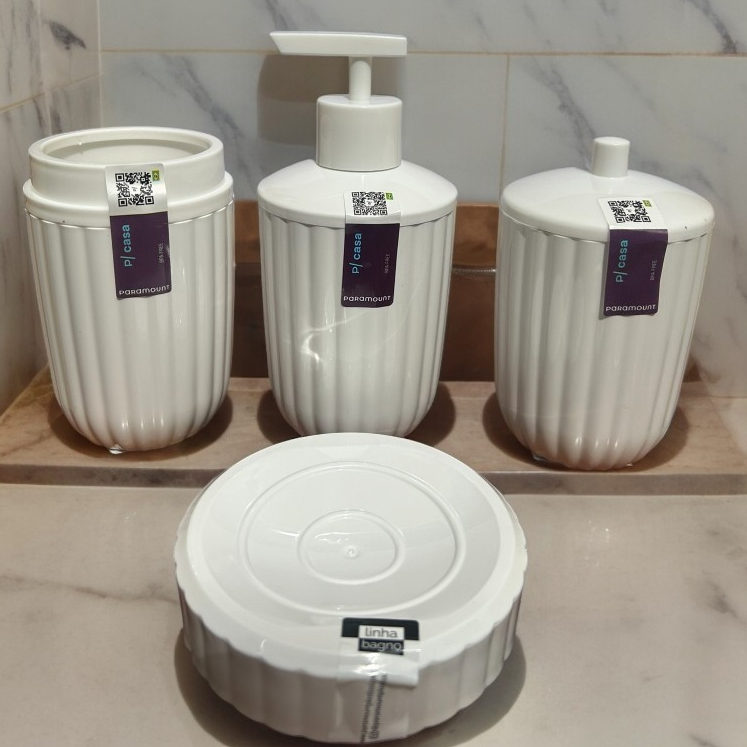 Kit De Banheiro Luxuoso Para Lavabo Com 4 Peças E