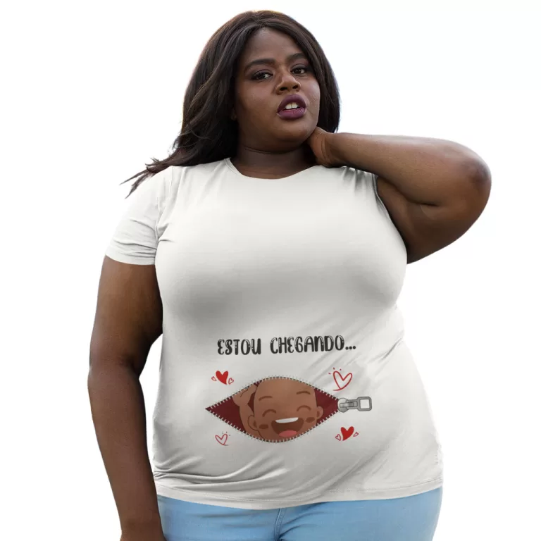 Camiseta Gestante Estou Chegando Papai Chá De Beb