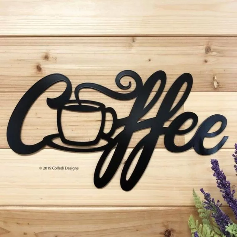 Quadro vazado cantinho do café, COFFEE em MDF.