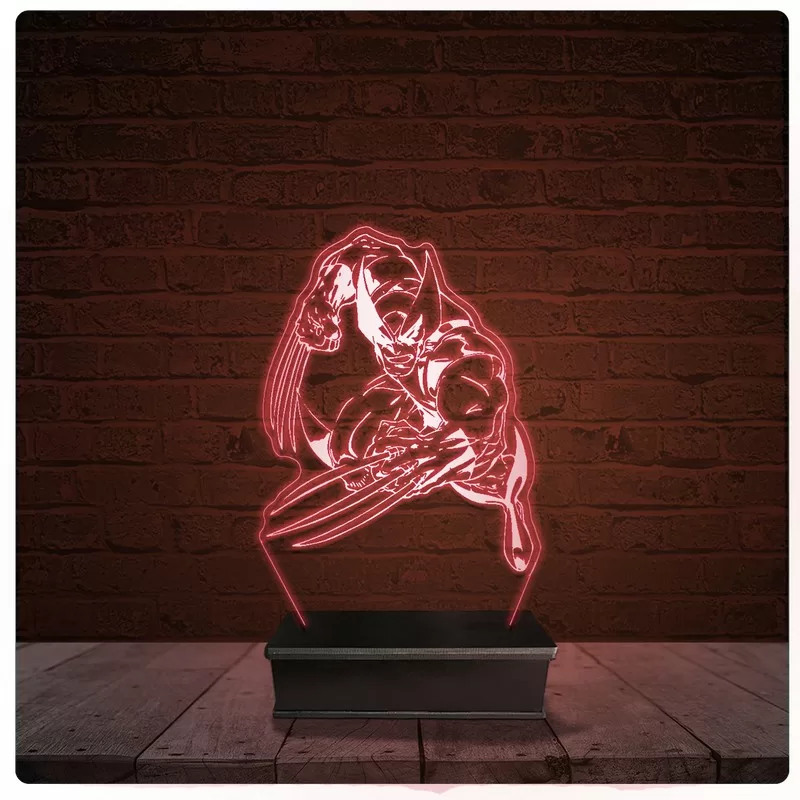 Abajur Luminária Acrílico Led – Wolverine X-Men Marvel 10