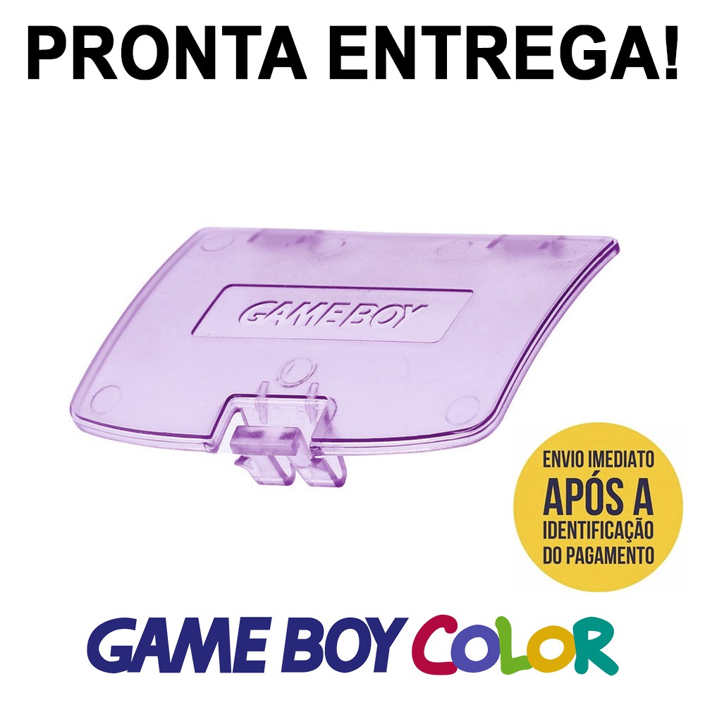 Tampa Tampinha Game Boy Color Clear Purple Gbc Gameboy Pilha Bateria