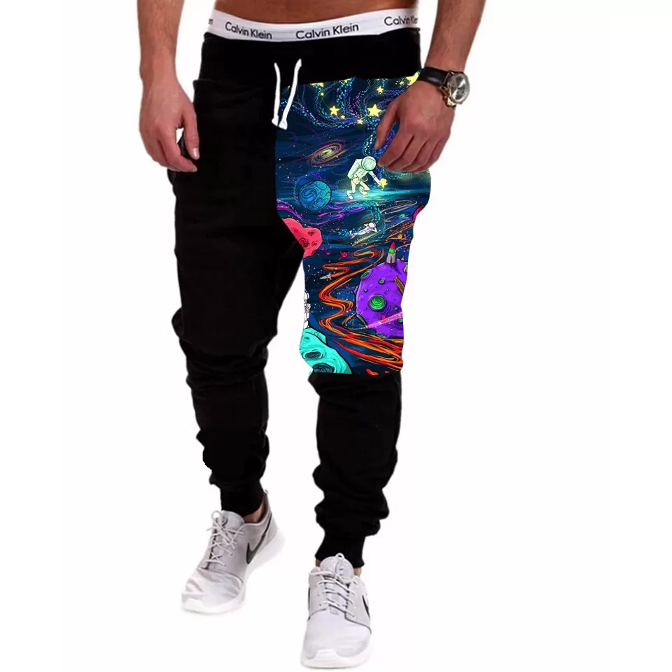 Calça Masculina de Moletom Estampada Por Sublimação Astronauta Pintura A138