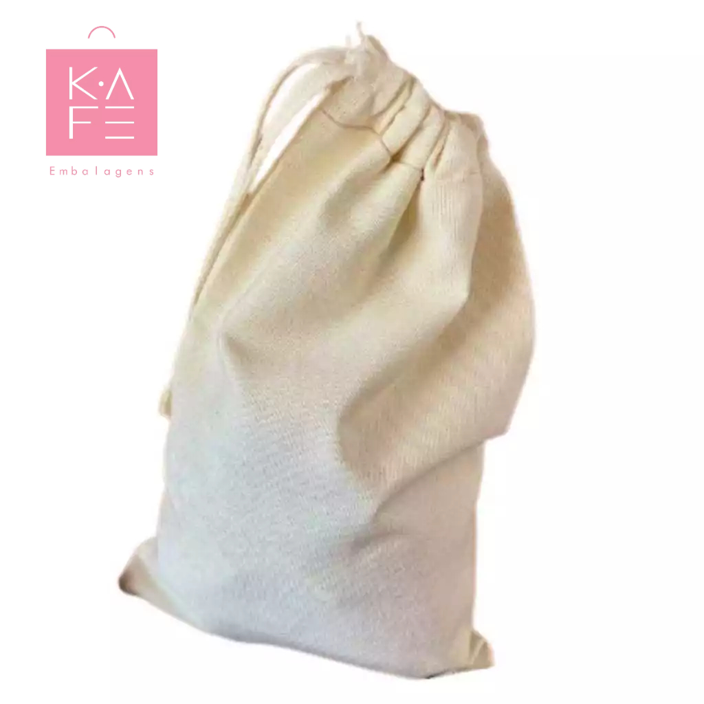 Saco Algodão Crú N°5 22×37 com 5 unidades