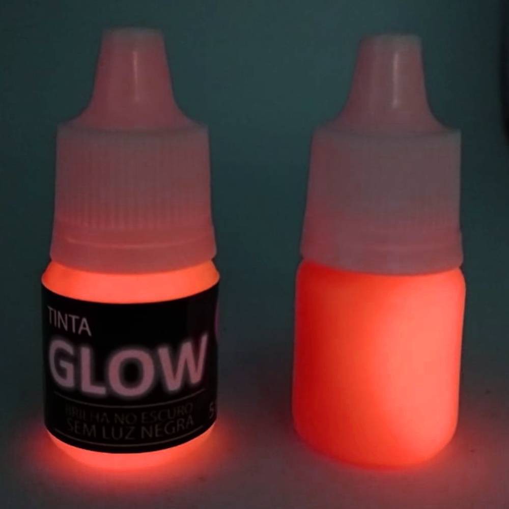 Tinta Glow 5ml C/ Aplicador Brilha No Escuro Sem Luz Negra (Rosa Neon)