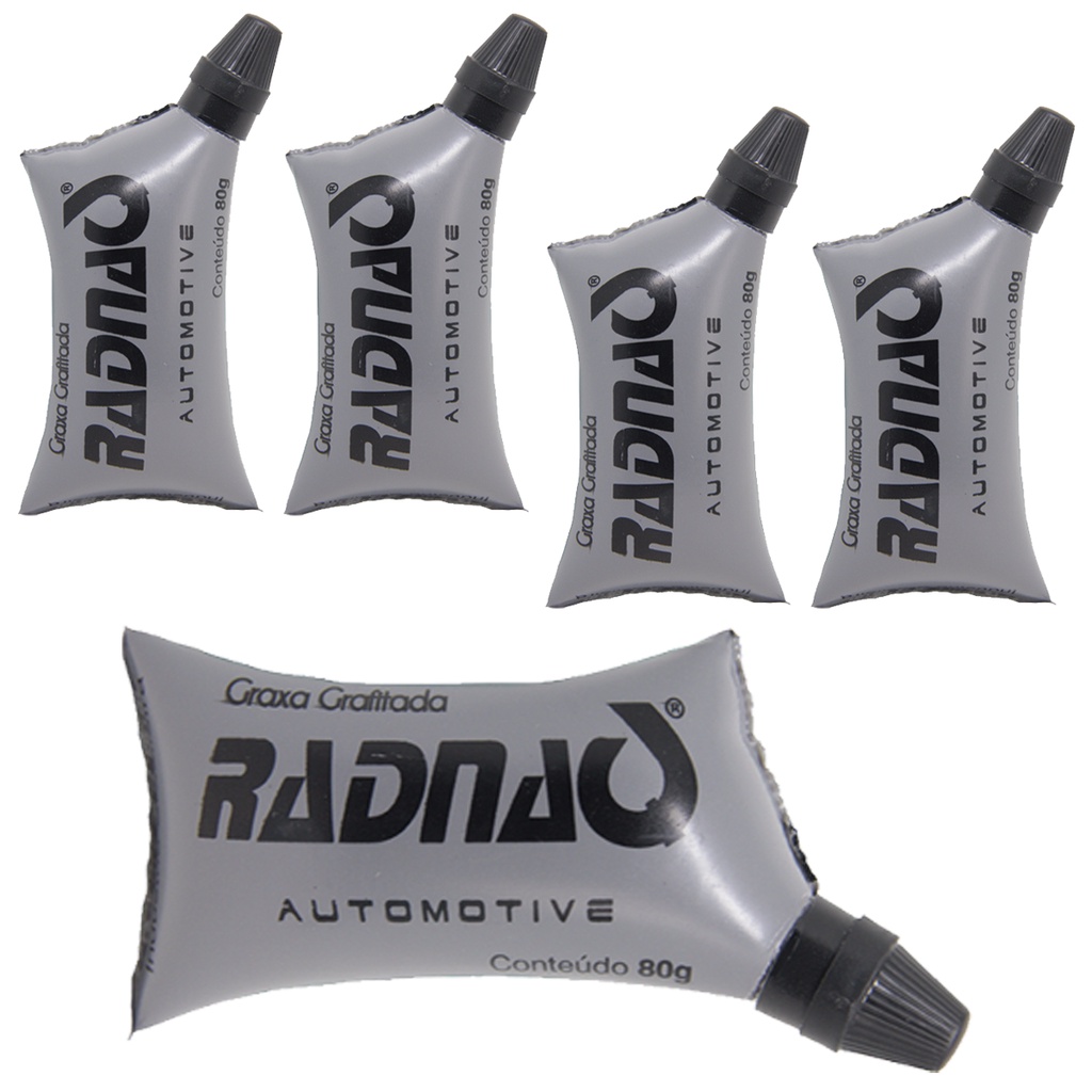 Kit com 5 UN Graxa Grafitada Lubrificante de Chassi, Juntas Homocinéticas 80g Radnaq Para Carro