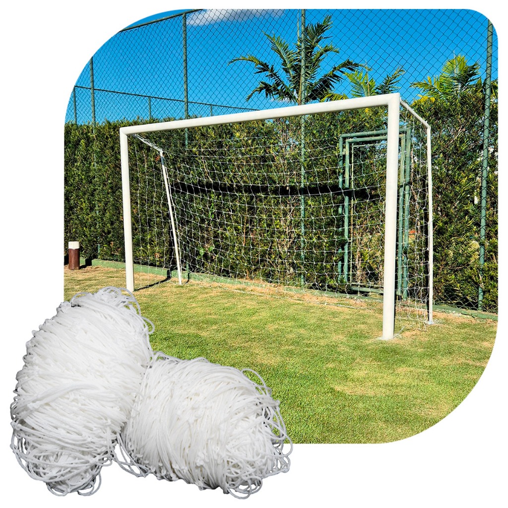 Par de Rede para Trave de Gol Society Suiço 4mts Fio 2mm Nylon