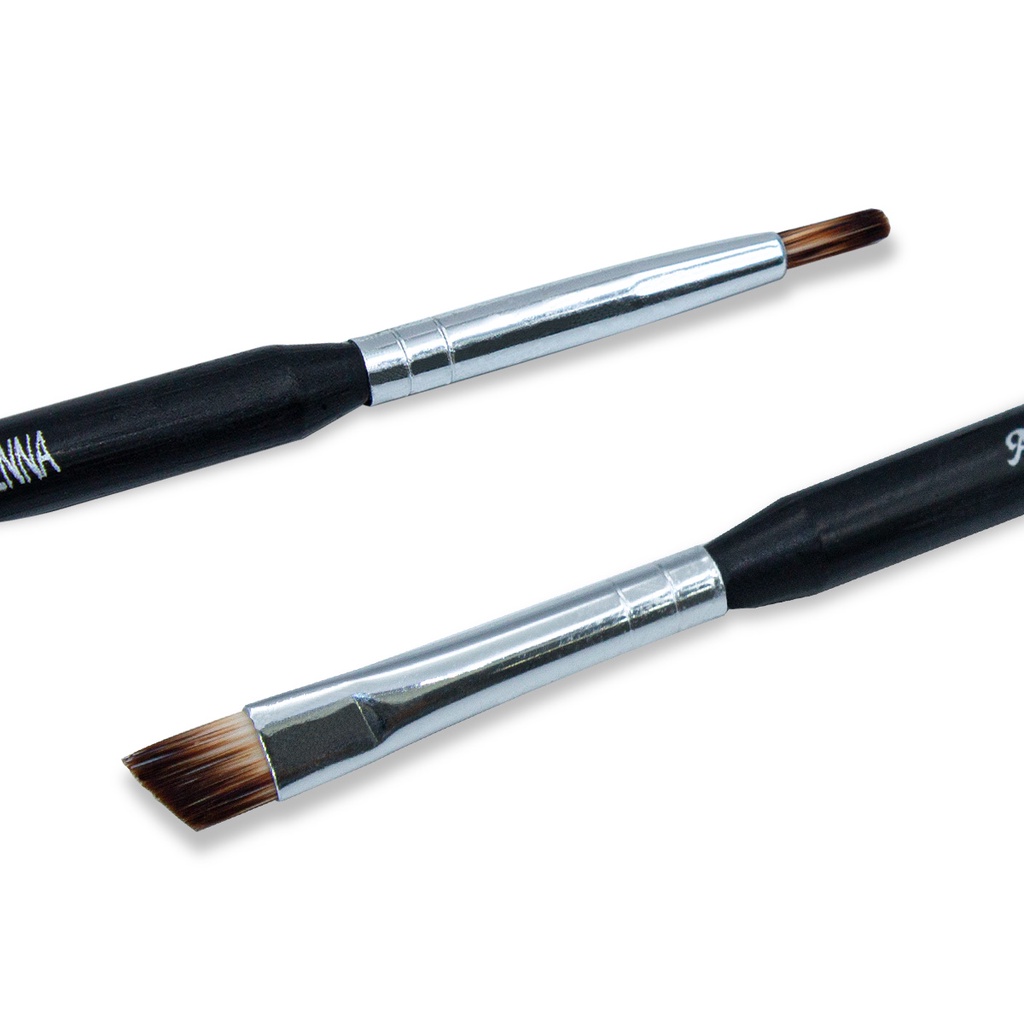 Pincel de Henna para Sobrancelhas Dupla Função Chanfrado e Redondo, Arte Sedução