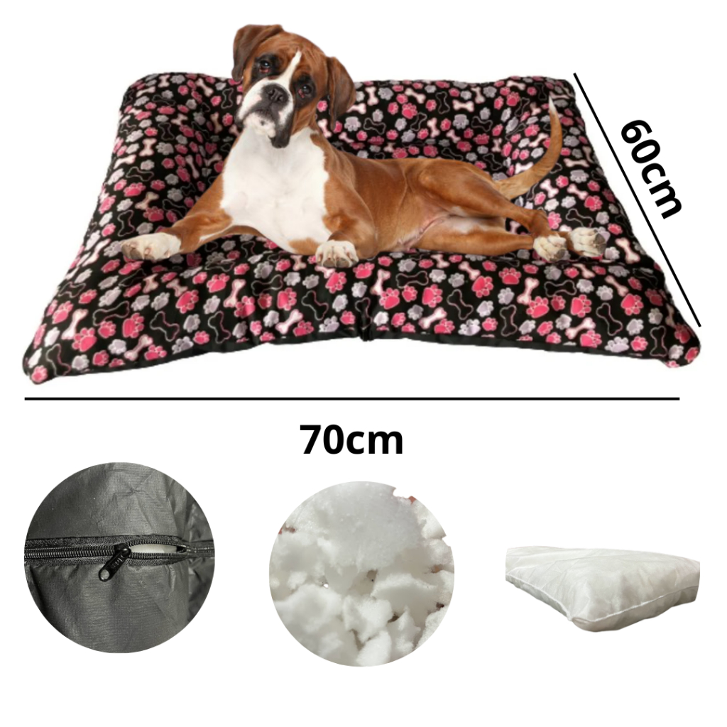 Cama Pet Grande Para Cães e Gatos Colchonete Pet 70×60 Com Zíper Colchonete Fundo Emborrachado