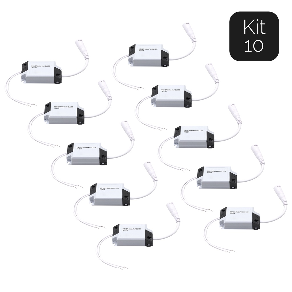Kit 10 Driver Led Reator Fonte Para Painel Led 18-25w Bivolt