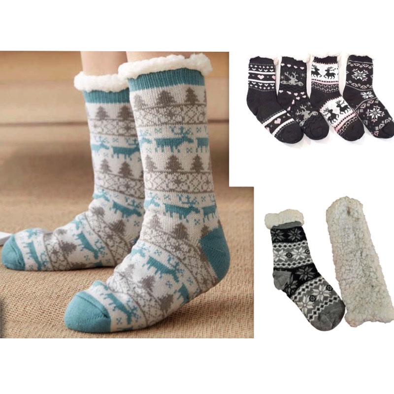 Meia Pantufa Infantil: Lã Forrada com Pelúcia e Solado Antiderrapante – Menino