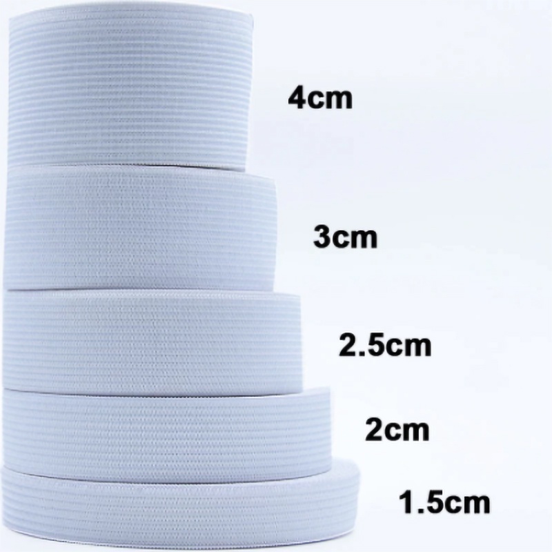 25 metros faixa elástica  plana branco para costura de roupas acessórios  1.5/ 2/2.5/3/4/5cm