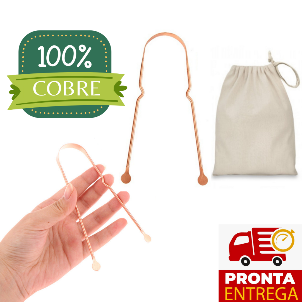 Limpador Raspador De Língua 100% Cobre Puro Ayurveda – Modelo Premium