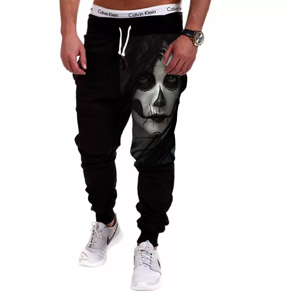 Calça Masculina de Moletom Estampada por Sublimação Caveira Mexicana Black A202